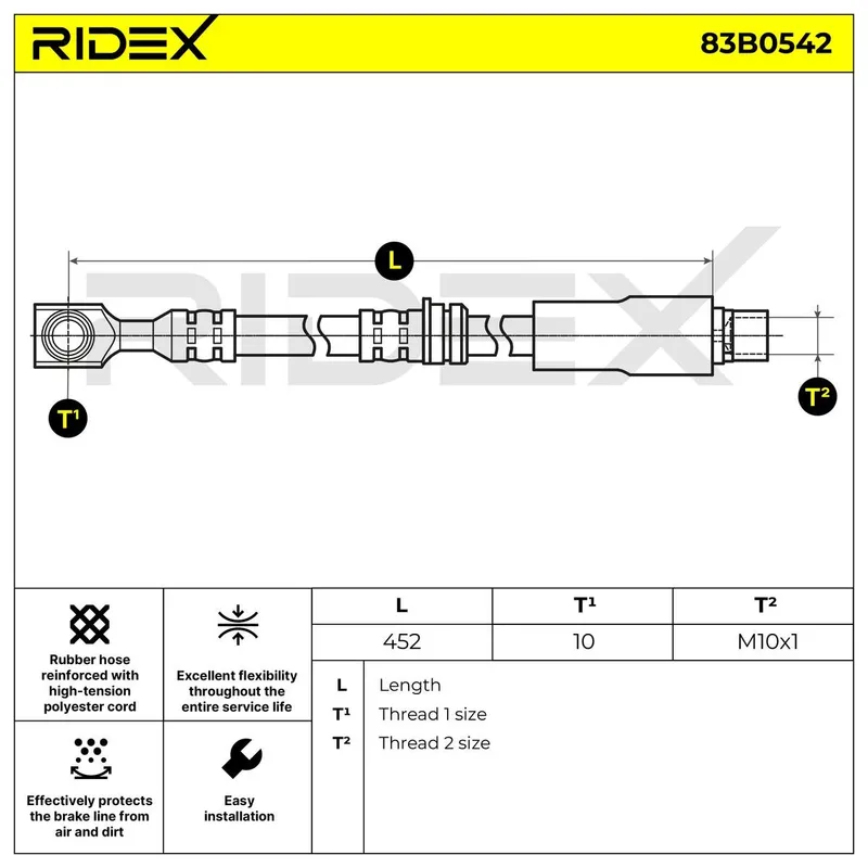 RIDEX 83B0542 Bromsslang