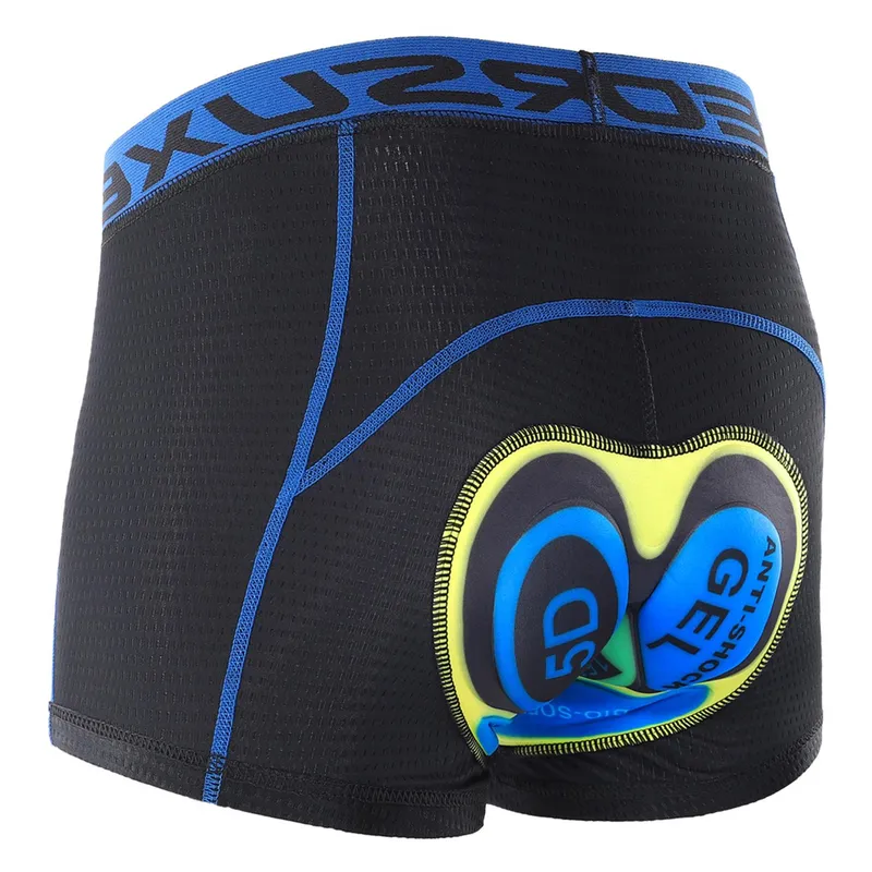 Cykelunderkläder shorts för män Lättvikts andas 5D vadderade MTB cykelbyxor XXL blå/gul