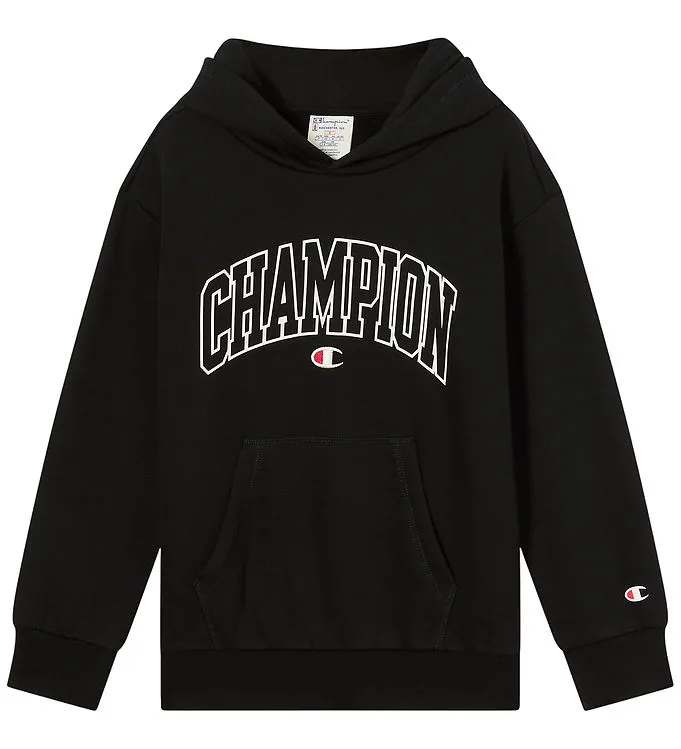 Champion Hoodie - Black Beauty m. Tryck