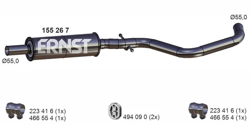 Mittenljuddämpare ERNST 155267