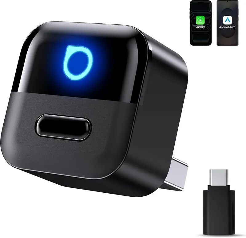 Ottocast Mini Pico 2026 - Trådlös CarPlay & Android Auto Adapter - Svart