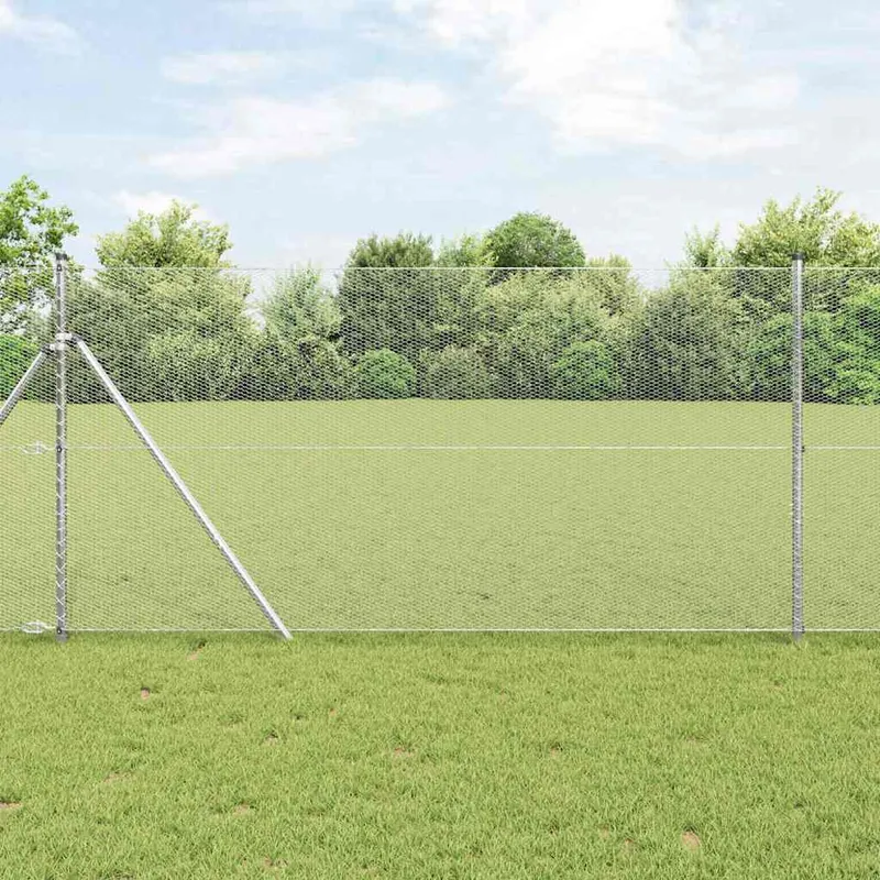 vidaXL Hexagonstängsel 50 x 1,2 m Galvaniserat stål Silver