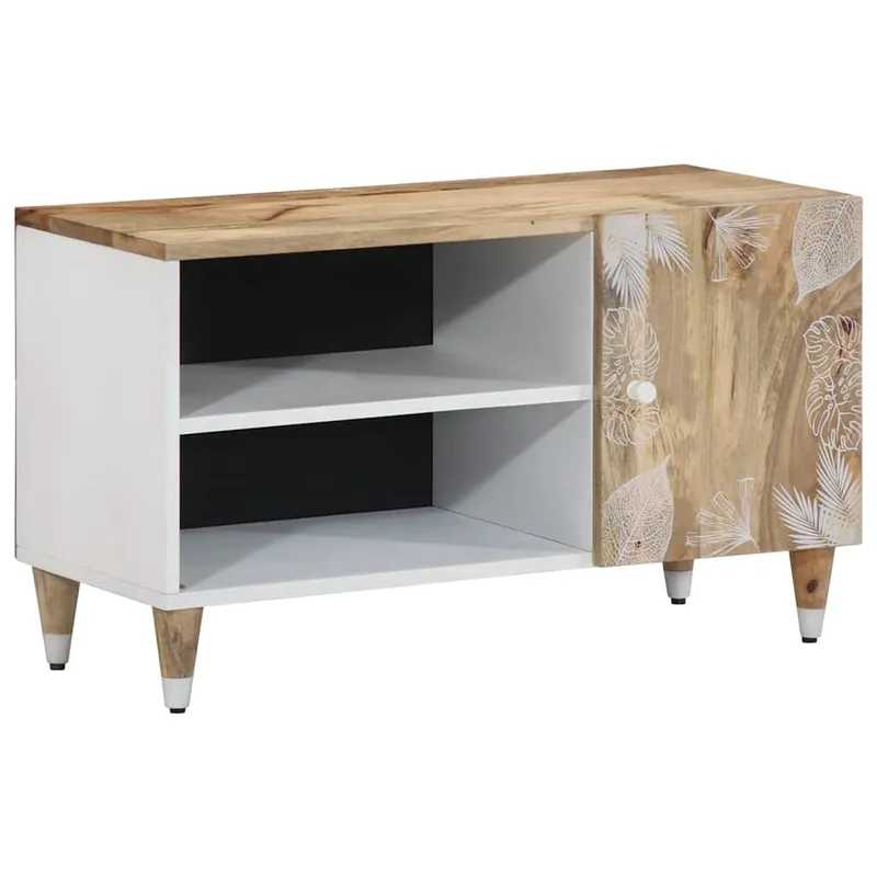 vidaXL Tv-bänk 80×31,5×46 cm massivt mangoträ