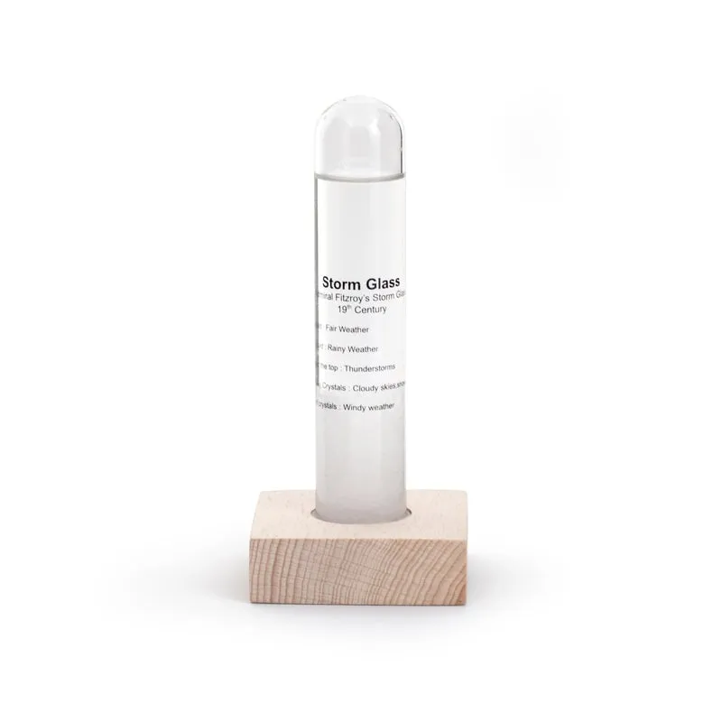 Kikkerland - Storm Glass Tube With Beechwood Base (ST71)