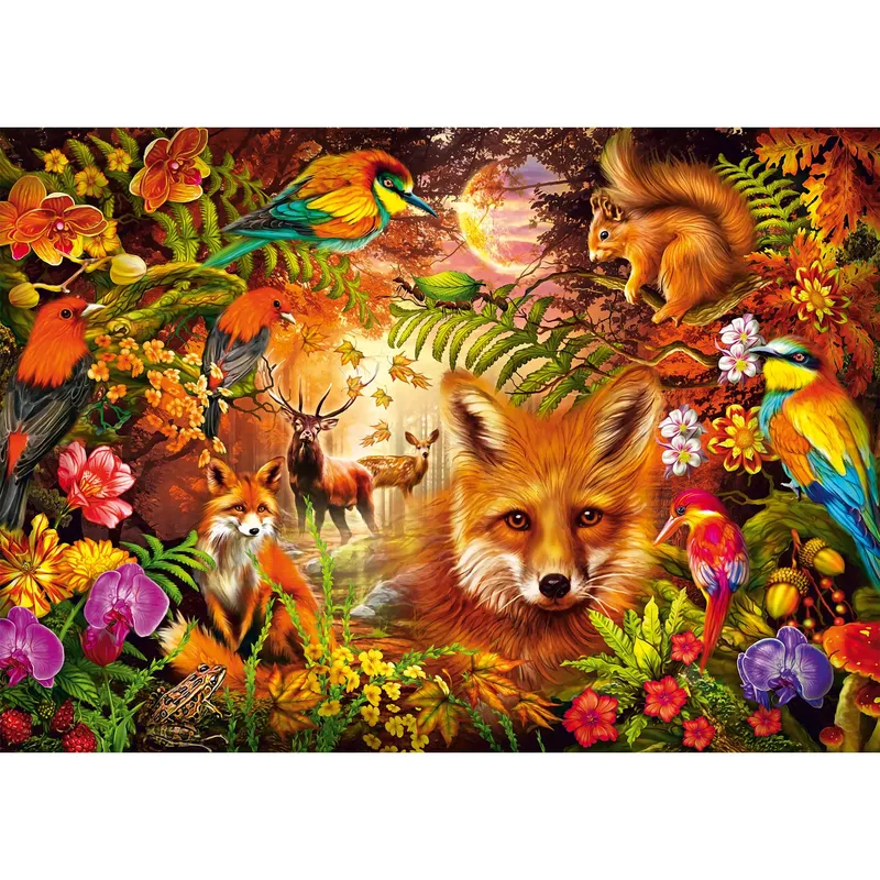 Pussel Flowers fur and feathers 1000 bitar, Schmidt