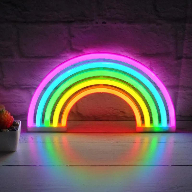 LED-lampa / Nattlampa Neon – Regnbåge