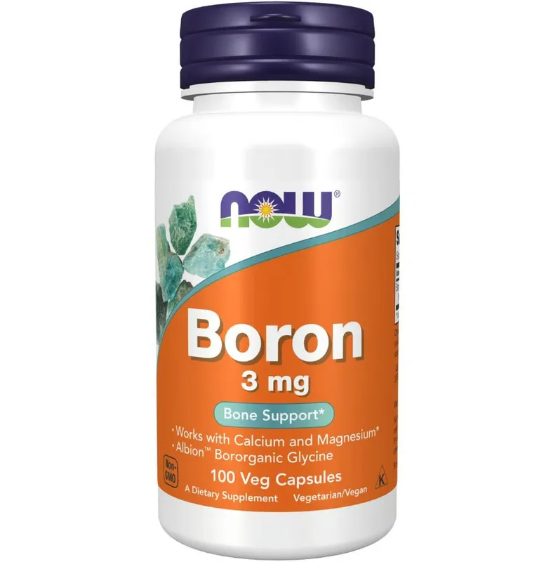 NOW - Boron, 3 mg vegetariska kapslar