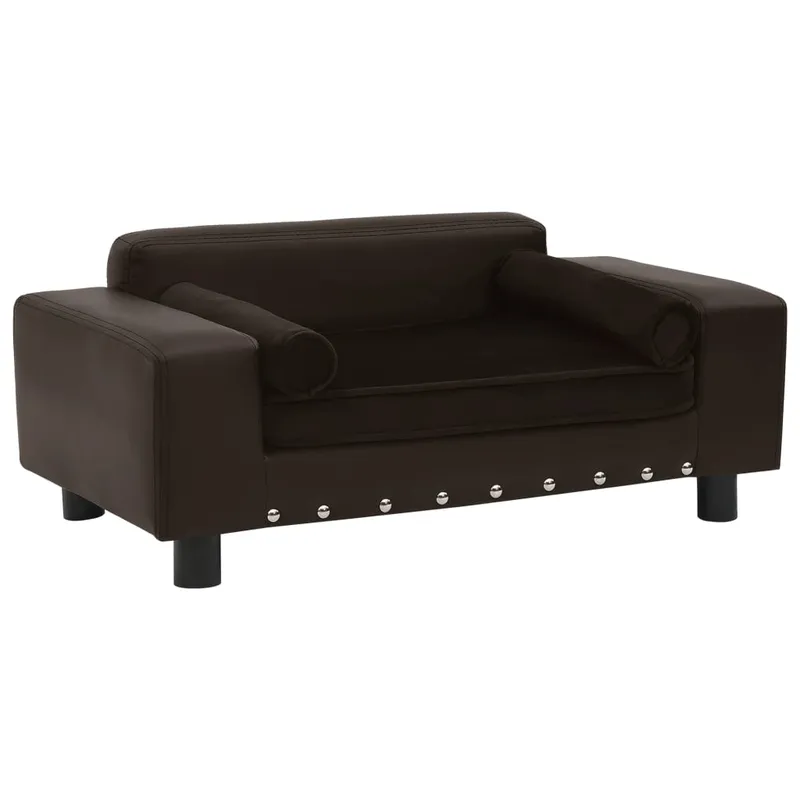 vidaXL Hundsoffa brun 81x43x31 cm plysch och konstläder