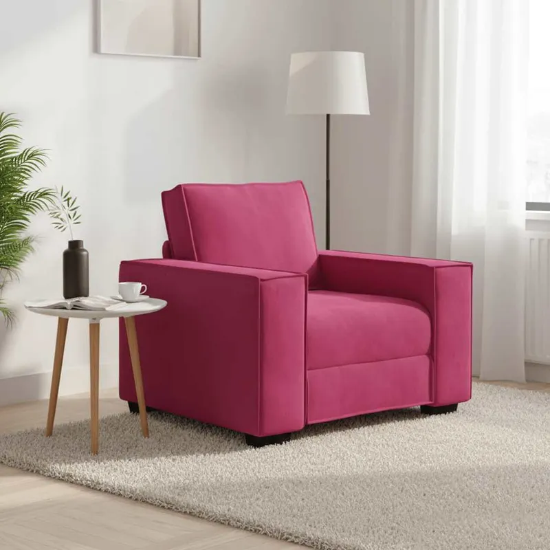 vidaXL Soffstol vinröd 100x78x84 cm sammet