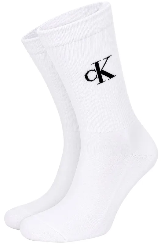 Calvin Klein Strumpor 2P Monogram Crew Socks Vit Strl 43/46 Herr