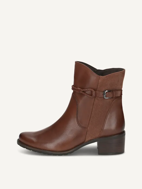 CAPRICE Bootie, brown, made of Leather and synthetic with Block heel, Size 37.5