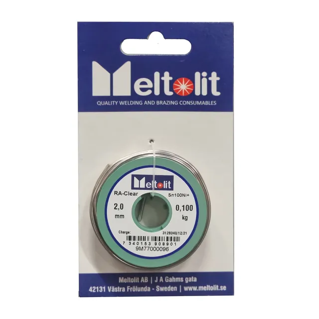 LÖDTRÅD MELTOLIT SN100NI+ RA CLEAR 2MM 100G 388 | Beijerbygg Byggmaterial