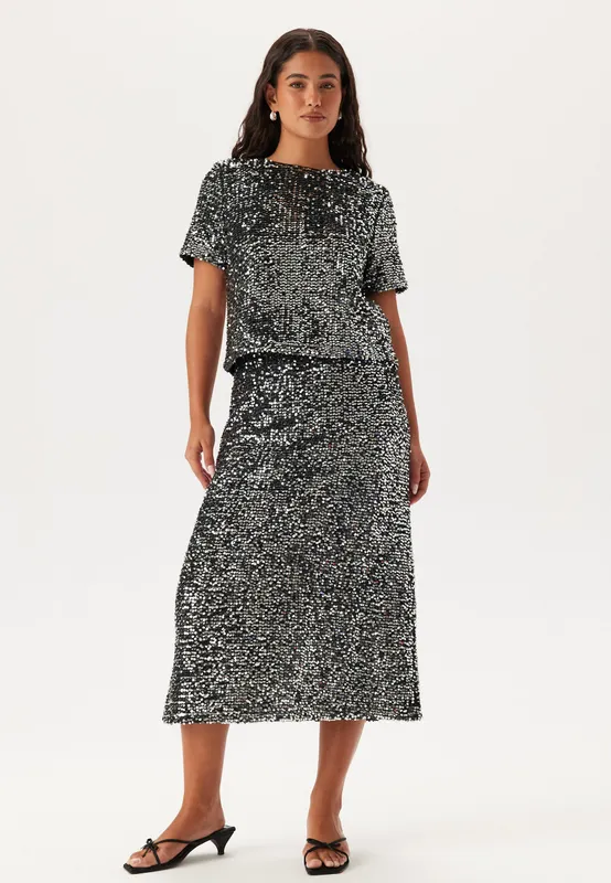 Pcserena Sequin Hw Midi Skirt