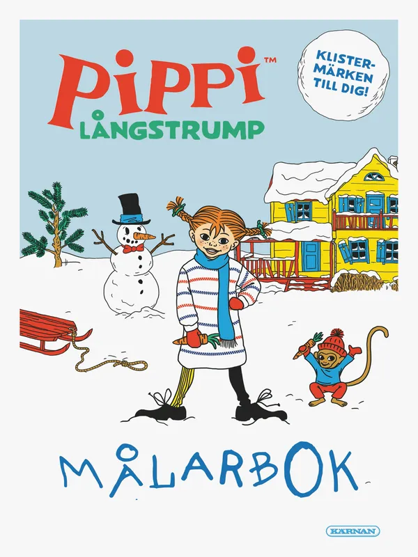 Kärnan Pippi Målarbok Vinter Med Klistermärken