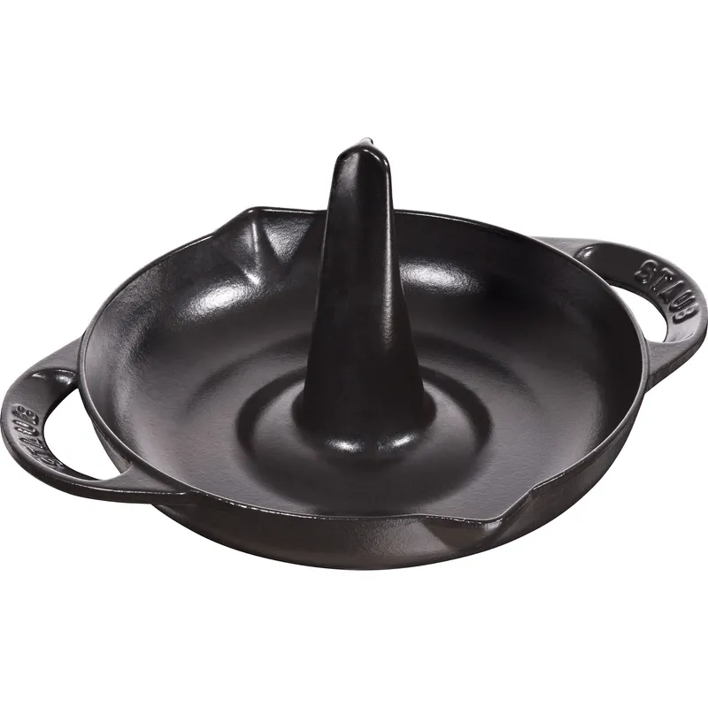 Staub Kycklinghållare i gjutjärn 24 cm, svart