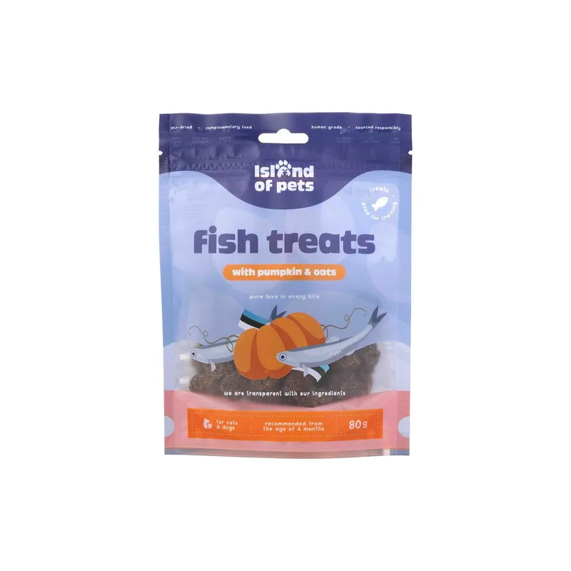 Fiskkex med Pumpa & Havre Hundgodis – 80 g