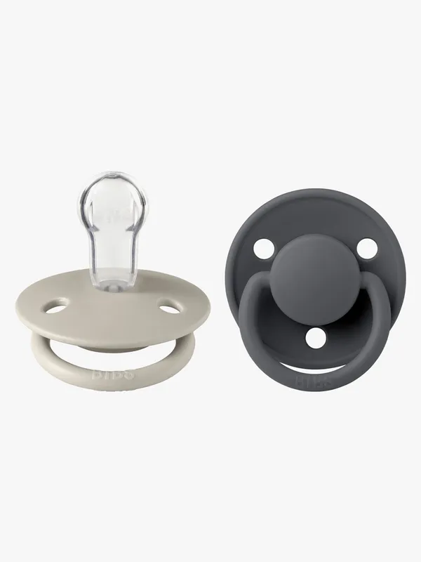 BIBS De Lux Napp 2-pack Silikon One Size Rund, Sand/Iron