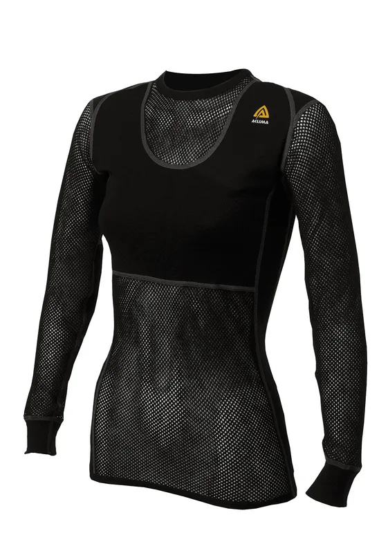 Aclima Women's WoolNet Crew Neck Jet Black (#3655)