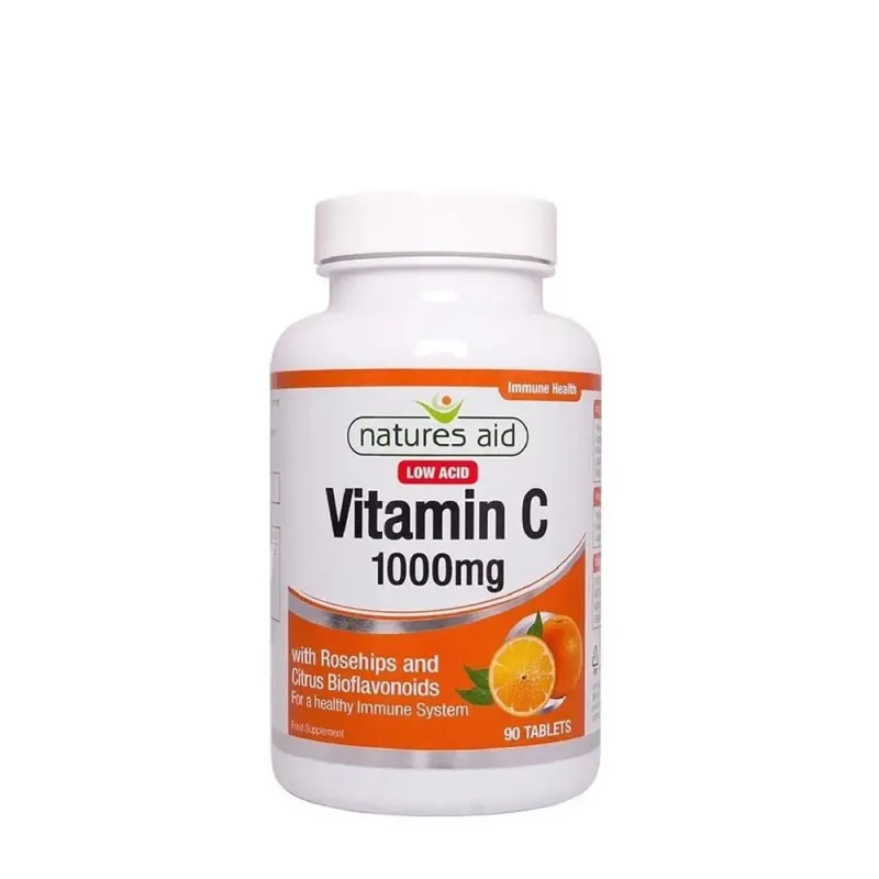 Natures Aid – Vitamin C 1000 mg, Låg Syra, 90 Tabletter