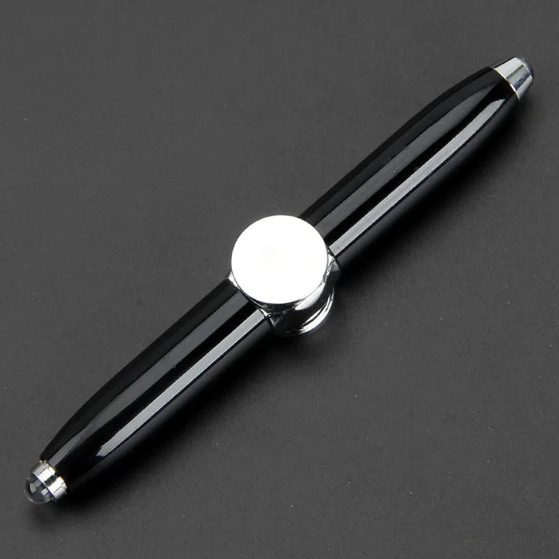 Fidget Spinner Toy Gyro Ball Penna Spinning Toy Med LED Spinning Pen Ball Pen Light Stress Ångest Stress Reliever Present (#2111)