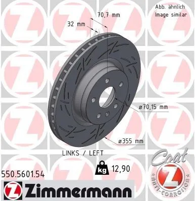 Bromsskiva ZIMMERMANN 550.5601.54