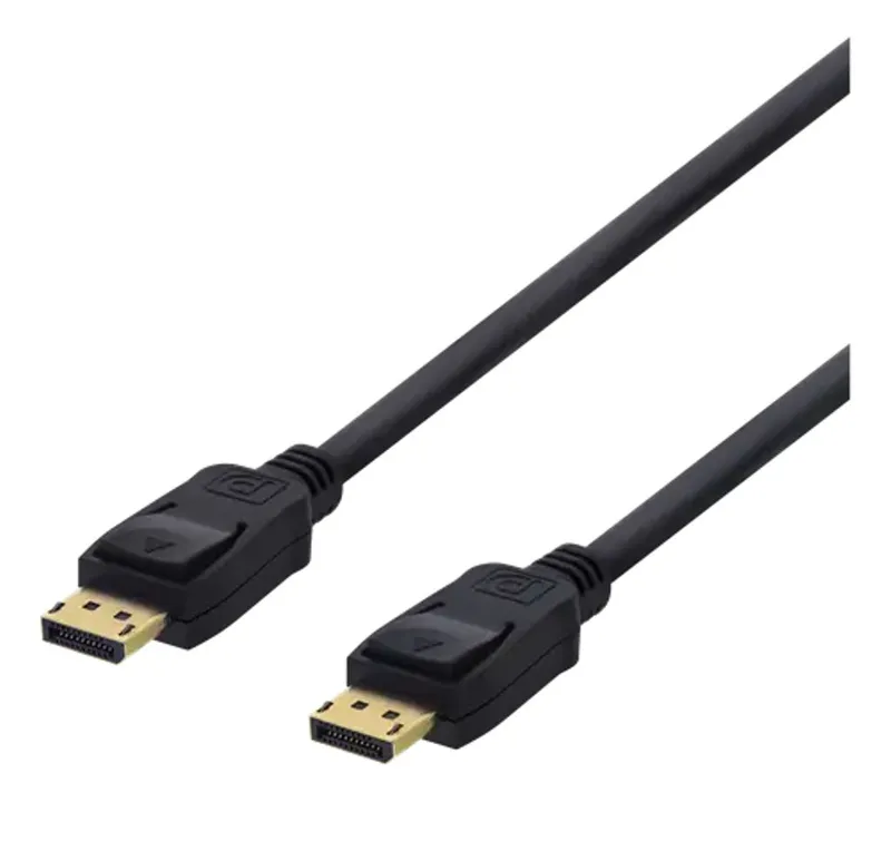 DELTACO DisplayPort-kabel, 2m, 4K UHD, DP 1.2, svart