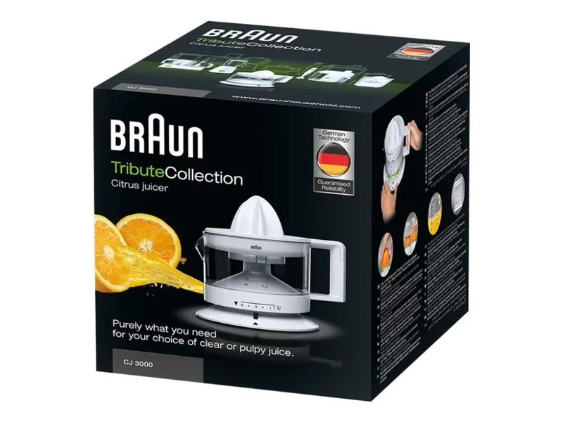 Braun Tribute Collection CJ 3000 – Citruspress – 350 ml – 20 W – vit
