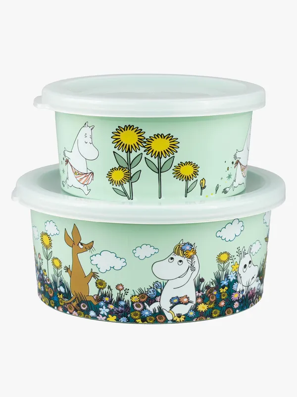 Rätt Start snackbox 2-pack, Mumin Äng grön