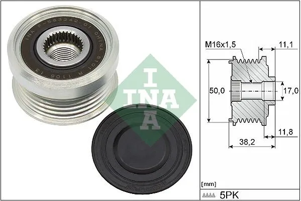 Frihjulskoppling, generator INA 535 0337 10