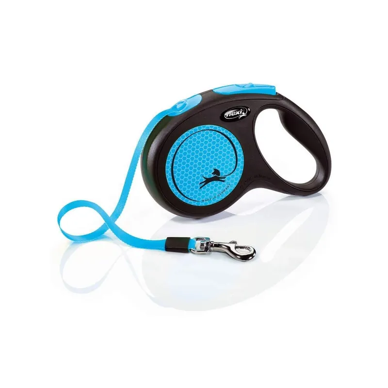 flexi New NEON M band 5 m, 25 kg, sort / neon blå