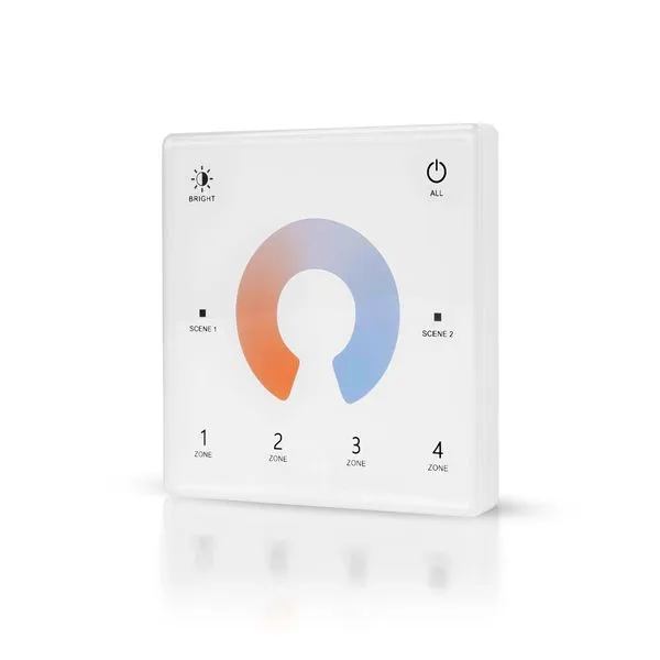 Fjärrkontroll för LED-list AGGE CCT Wall Mount Touch Panel 4-zones, RF 2.4 GHz, Fjärrkontroll + Styrdon