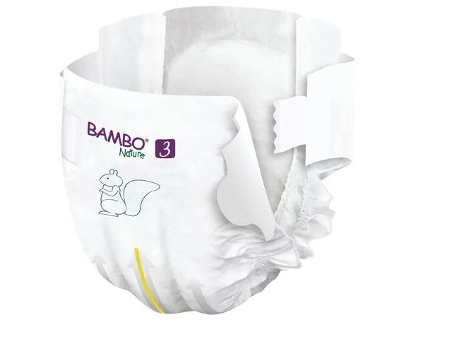 Barnblöja, tejpbar, miljömärkt, Bambo Nature, 3 – (6 st.)