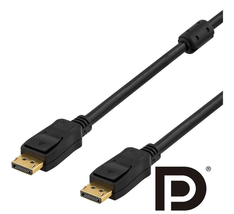 DELTACO PRME DisplayPort monitorkabel, Ultra HD i 60Hz, 3m, svart