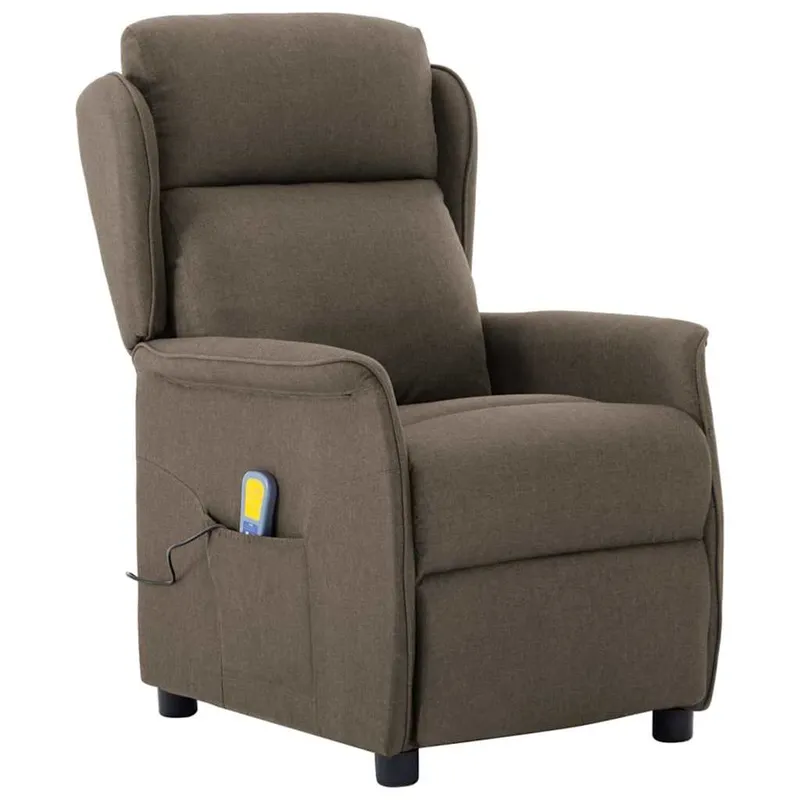 vidaXL Massagefåtölj Taupe 93.5 x 67.5 x 101.5 cm tyg