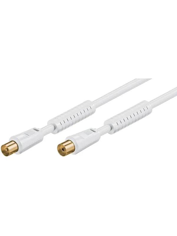 Goobay Antennkabel med ferrit (80 dB), dubbelskärmad koaxial-plugg > koaxial-plugg (helt skärmad), 10 m