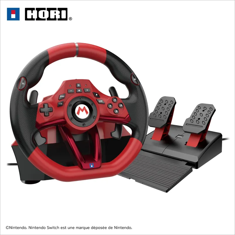 HORI Mario Kart Racing Wheel Pro Deluxe for Switch 2 - Wired Wheel - Nintendo Switch 2