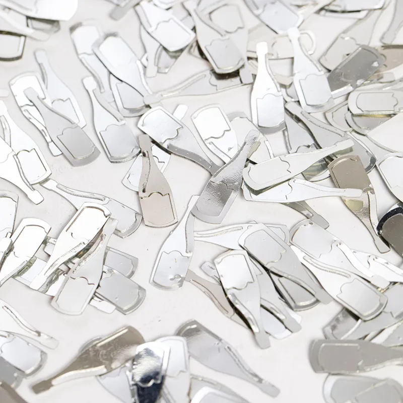 Bordskonfetti Champagneflaskor Silver Metallic – 14 gram