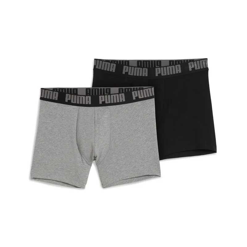 Puma Kalsonger 2P Men Everyday Basic Boxer Svart/Grå bomull Small Herr
