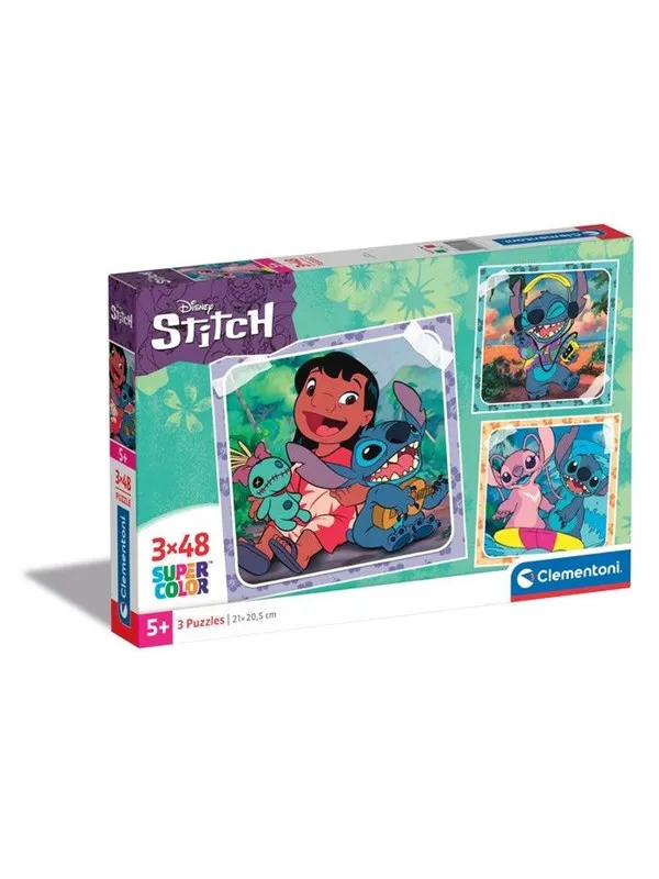 Pussel 3X48 bitar Disney Stitch, Clementoni