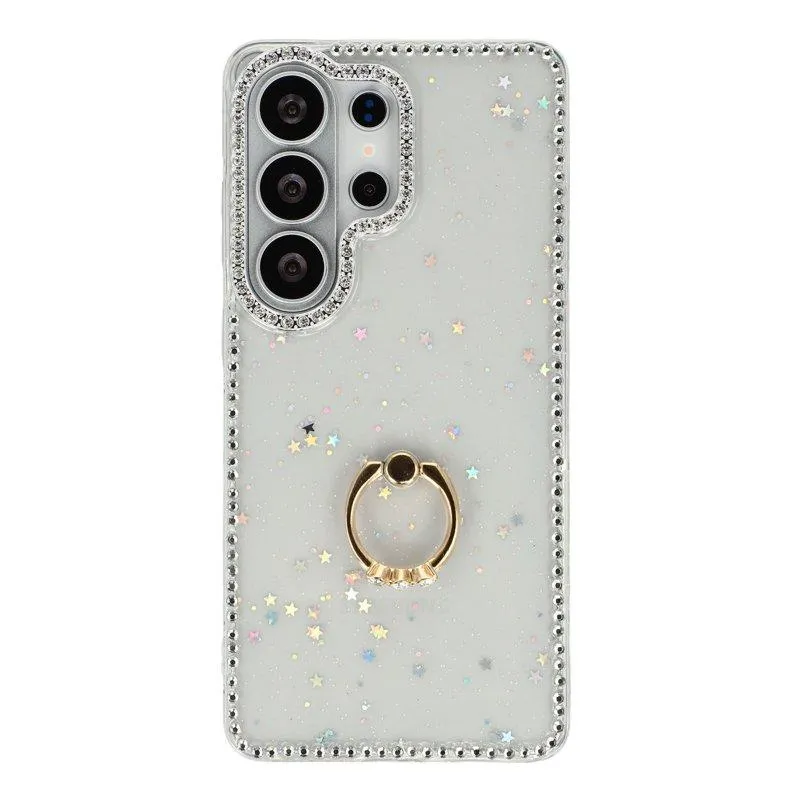 Mobilskal för Samsung Galaxy S26 Ultra Ring Kickstand TPU + PC – Glitterstjärnor