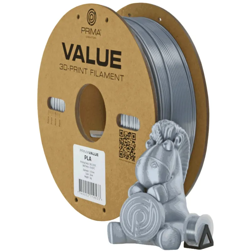 PrimaValue PLA+ – 1,75mm – 1kg – Silver