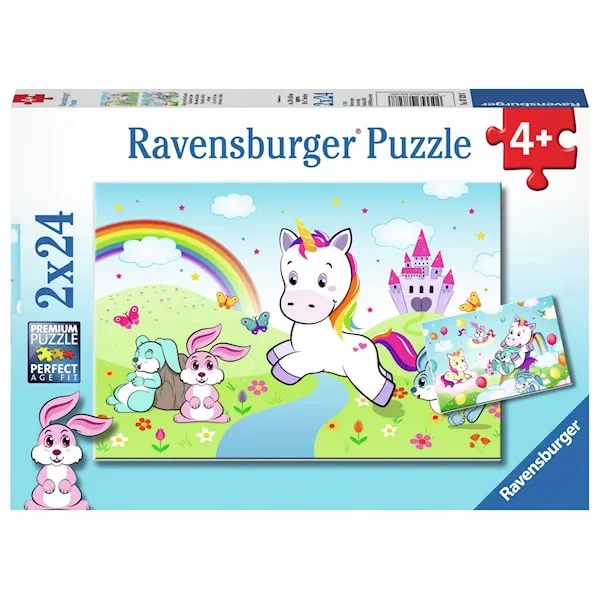 Enhörning Pussel 2x24 bitar Ravensburger