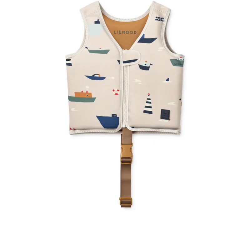 Liewood Simväst - 15 - 19 kg - Dove - Segling/Sandy
