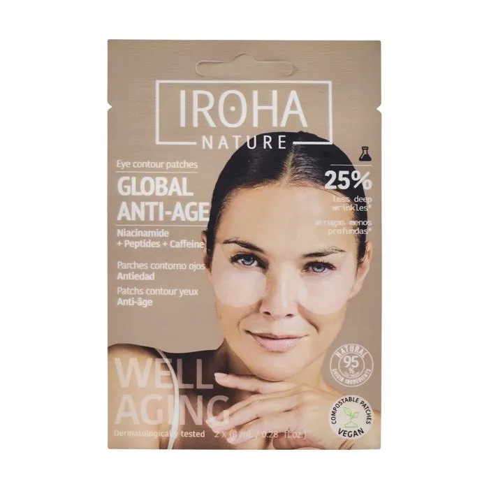 IROHA NATURE - Ögonmasker med koffein- och niacinamidpeptider 2 enheter om 8 ml