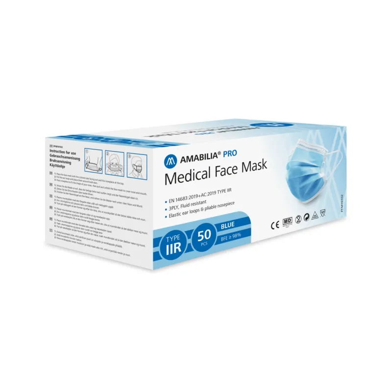 Amabilia Medical Amabilia Pro Munskydd Typ IIR Blå 50 st