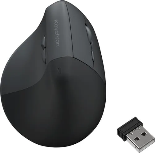 Keychron Bm27 Ergonomic Rf Wireless + Bluetooth + Usb-c Mus Svart