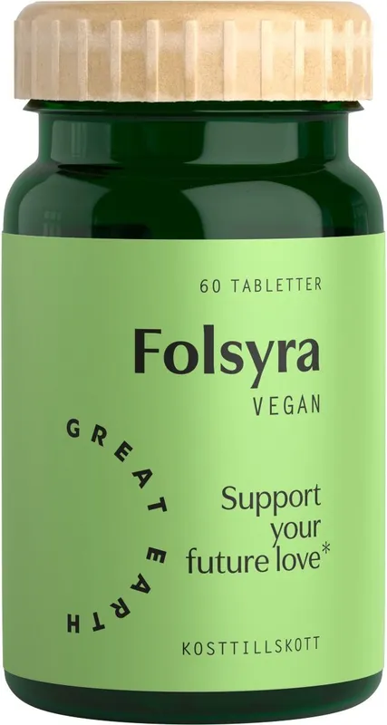 Great Earth Folsyra 400 mcg 60 tabletter