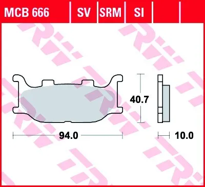 Bromsbelägg TRW MCB666