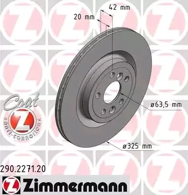 Bromsskiva ZIMMERMANN 290.2271.20
