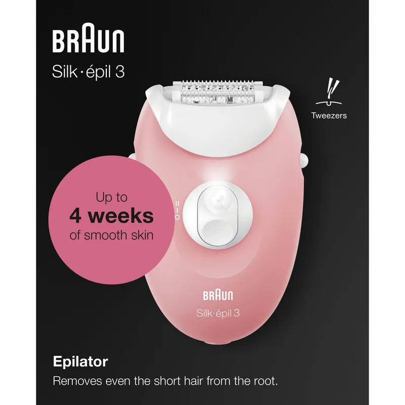 Braun Braun Silk-épil 3-176, epilator (rosa/vit)